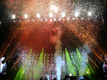 Fireworks display at night