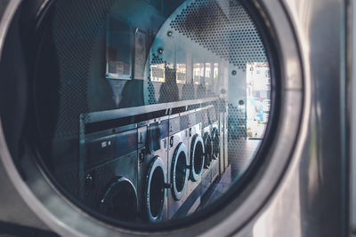 Close up view of a washing machine at the laundry
