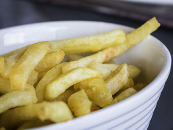 Close up of french fries in bowl