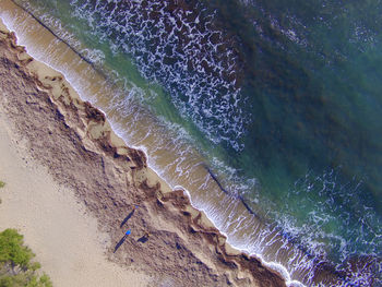 Drone view of sea waves