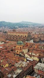 High angle shot of cityscape