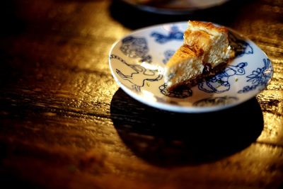 Close-up of food in plate on table