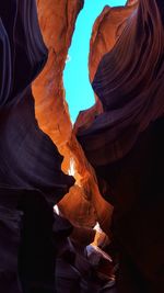 Low angle view of slot canyon