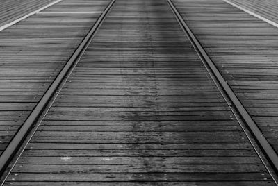 High angle view of railroad tracks