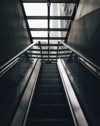 Low angle view of escalator