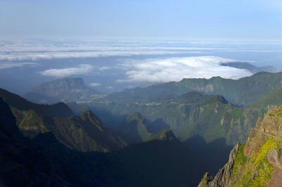 Aerial view of mountain range