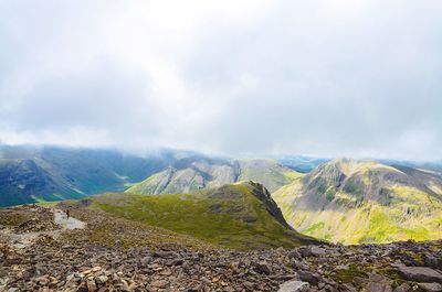 Scenic view of mountains against sky