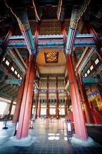 Interior of illuminated building