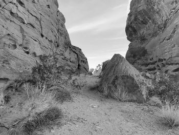 Scenic view of rock formation against sky