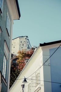 Low angle view of building against clear sky