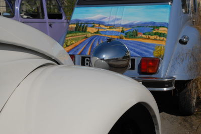 Close-up of a car on the road