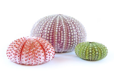 Close-up of strawberry over white background