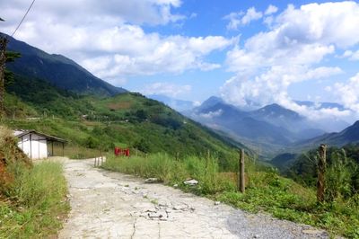 Scenic view of mountains against sky