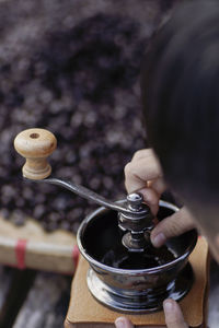 Close-up of man holding ice cream