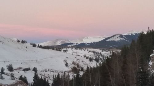 Snow covered mountain range