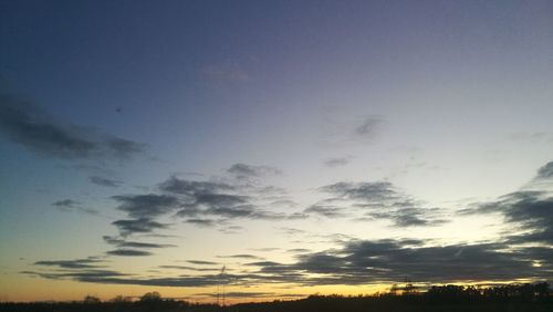 Low angle view of sky during sunset
