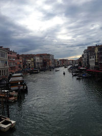 Canal passing through city