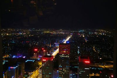 View of illuminated cityscape at night