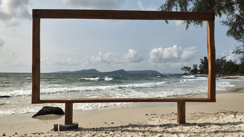 Scenic view of beach against sky