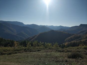 Scenic view of mountains against sky