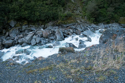 Scenic view of waterfall