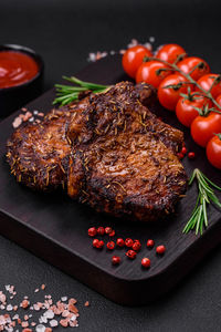 Close-up of food on table