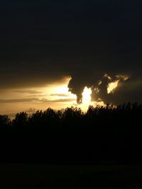 Silhouette trees against sky during sunset