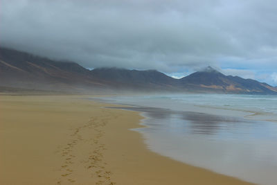 Scenic view of beach against sky