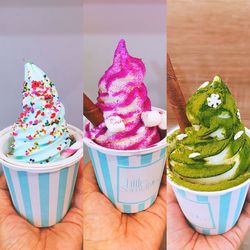 Close-up of ice cream on table