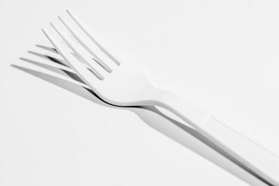 Close-up of fork against white background