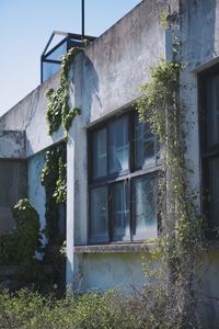 Low angle view of old building against sky