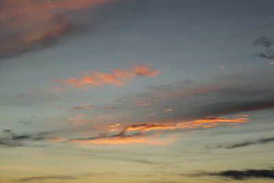 Low angle view of dramatic sky during sunset