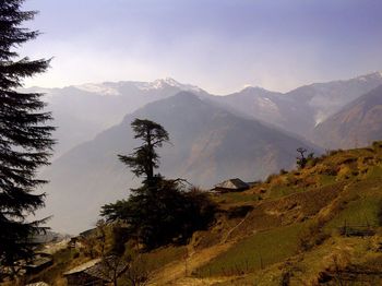 Scenic view of mountains against sky