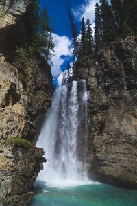 Scenic view of waterfall