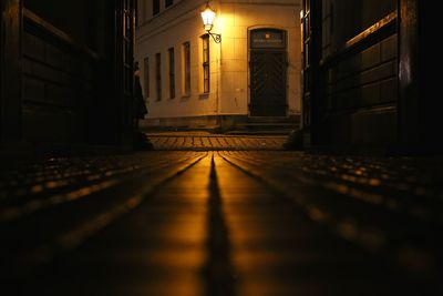 Surface level of illuminated lights at night