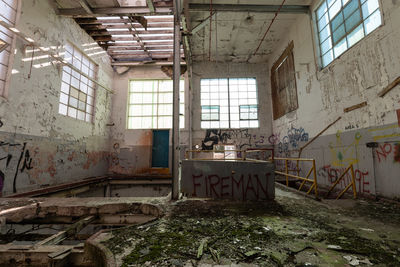 Interior of abandoned building