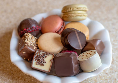 Close-up of cookies on table