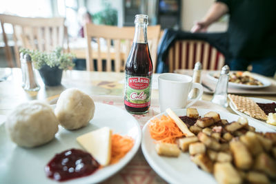 Close-up of food on table