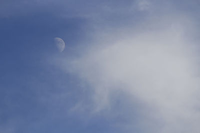 Low angle view of moon in sky