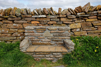 Stack of stone wall