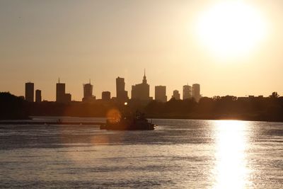Sunset over city