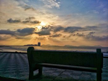Scenic view of sea at sunset
