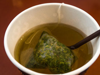 Close-up of tea in bowl