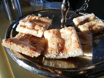 Close-up of food in plate on table