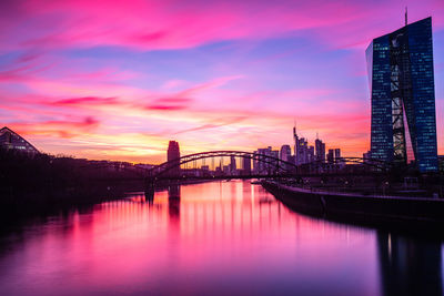 Bridge over river in city