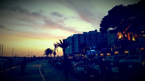 Empty road at sunset