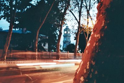 Cars on street in city
