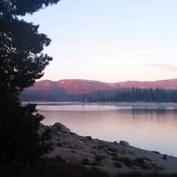 Scenic view of lake and mountains