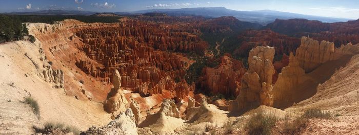 Panoramic view of landscape with mountain range