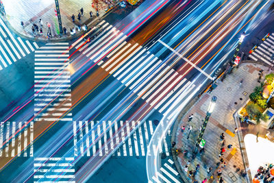 High angle view of city street